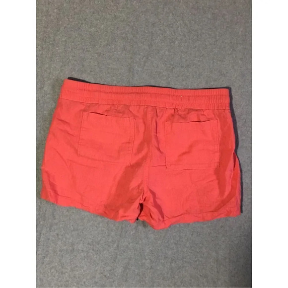 Womens Old Navy Shorts Size Medium Dark Pink Coral Linen Blend Summer Spring - Picture 2 of 2